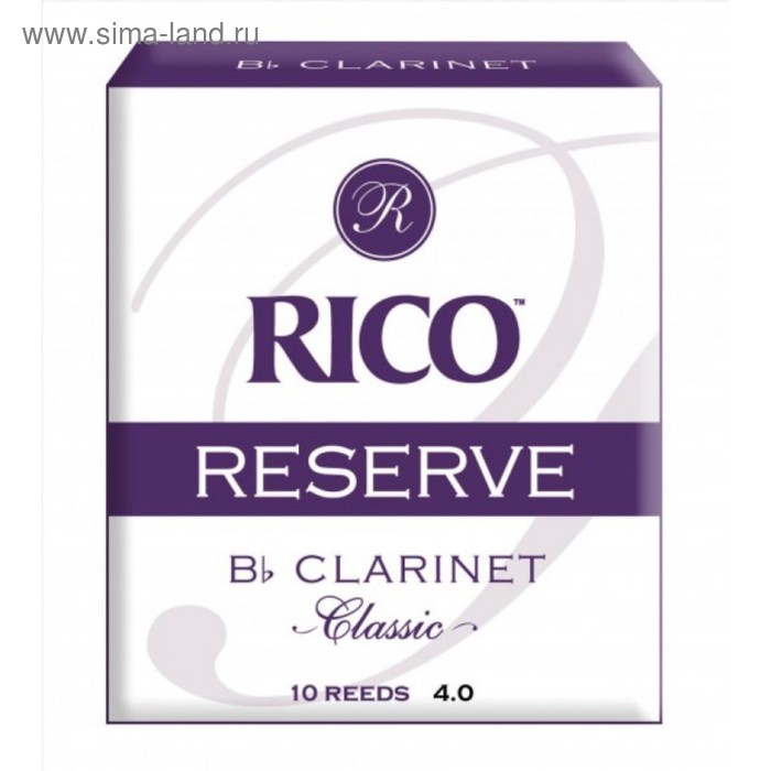 фото Трости для кларнета rico rct1040 reserve classic bb №4 10 шт/уп