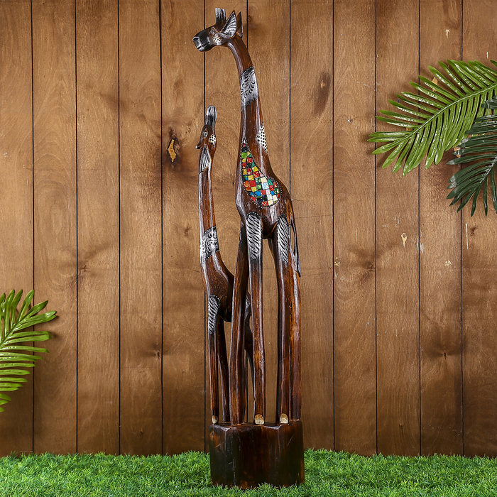 Интерьерный сувенир "Два жирафа - радуга" 100х19х8 см