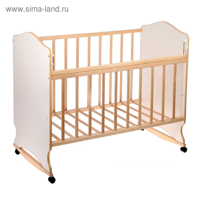 

Кровать детская Морозко колесо-качалка (белый-береза) (1200х600 )
