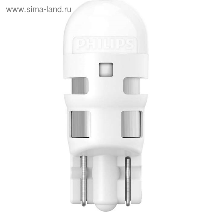 фото Лампа светодиодная philips, w5w, 12 в, 1 вт, led 6000k, набор 2 шт