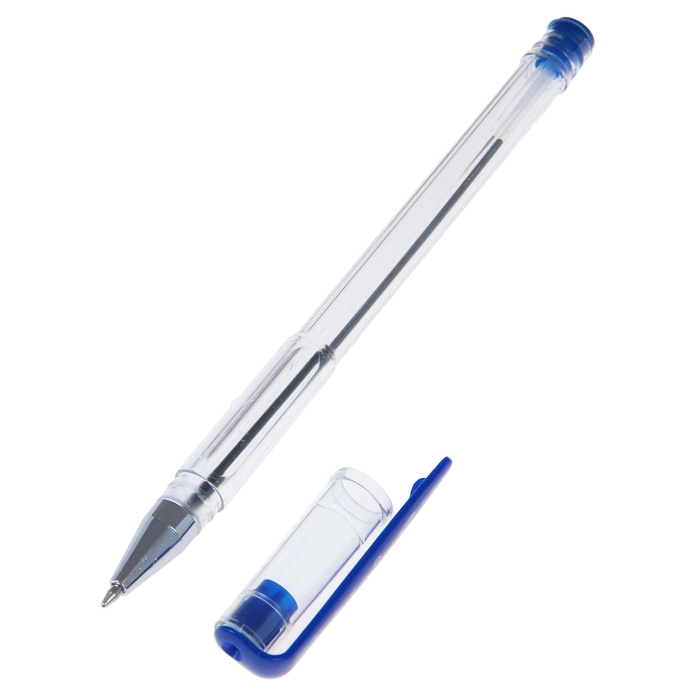купить Ручка шариковая 0,5мм прозрачный корпус А100, стержень синий