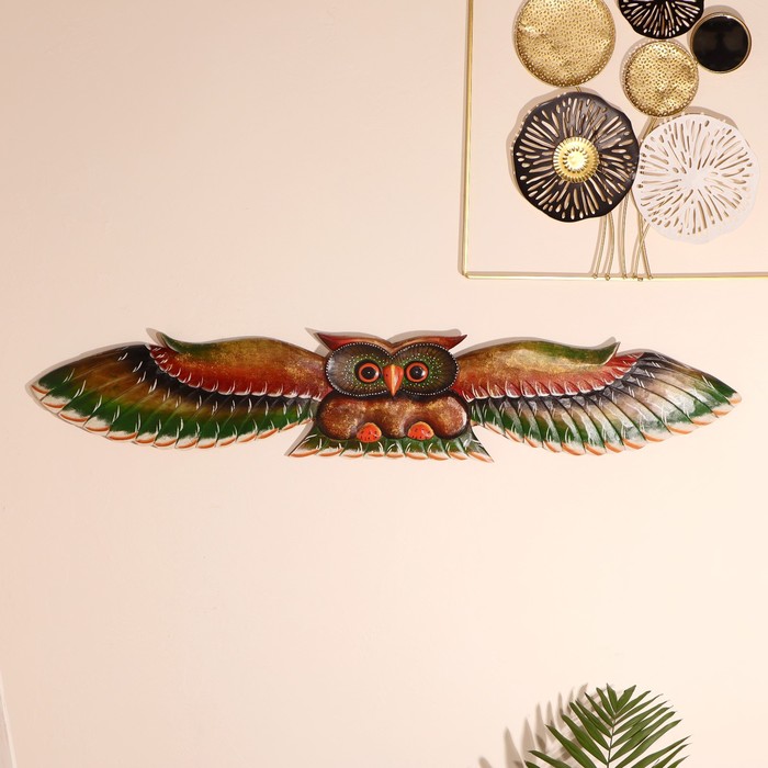 Настенное панно Сова в полёте 100х18,5х3 см re paчехол накладка artcolor для honor 9 lite с принтом сова в полёте