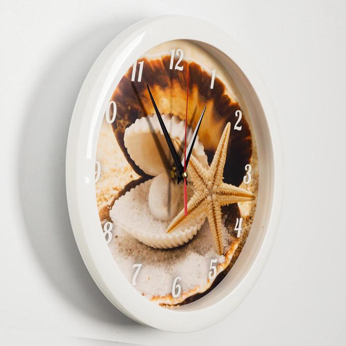 фото Часы настенные, интерьерные, "жемчужина", бесшумные, d-28 см соломон