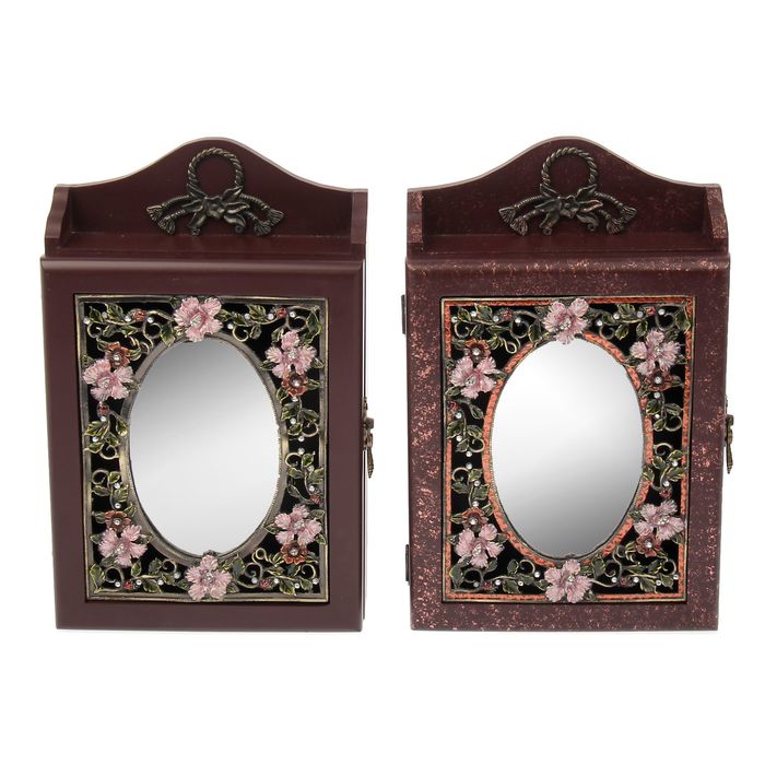 Ключница ажурная "Настурции" с зеркалом, МИКС