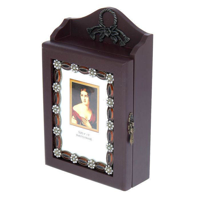 Ключница с фоторамкой 10х15 см ажурная "Стелла"