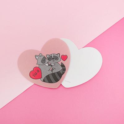 Открытка‒валентинка «Люблю Тебя», еноты, 7.1 x 6.1 см - Фото 1