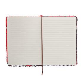 Записная книжка подарочная формат А5, 80 листов, линия, Пайетки двухцветные красно-серебристые от Сима-ленд