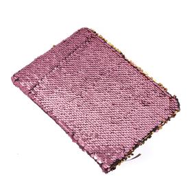 Записная книжка подарочная формат А5, 80 листов, линия, Пайетки двухцветные розово-золотистые от Сима-ленд