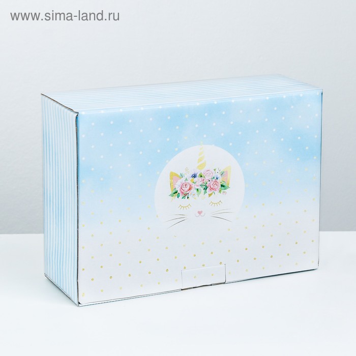 Коробка‒пенал, упаковка подарочная, «Нежный котик», 26 х 19 х 10 см