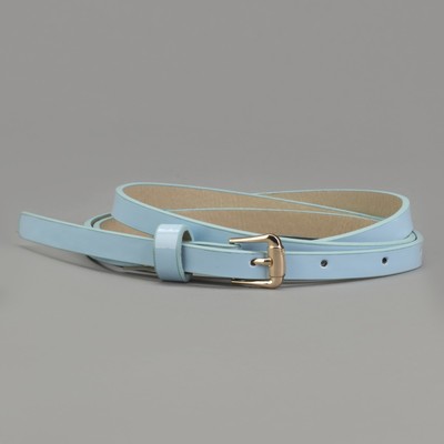 Ремень женский, пряжка золото, ширина - 1 см, цвет голубой