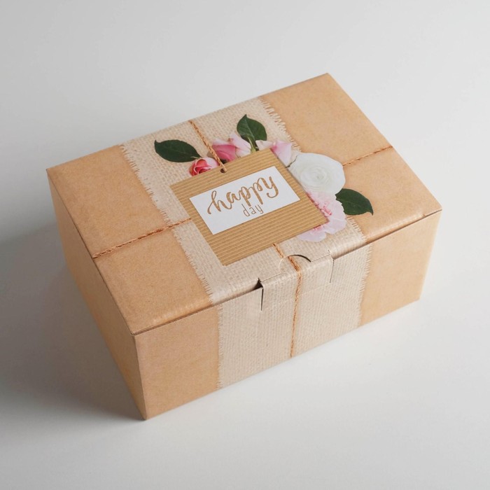 Коробка‒пенал, упаковка подарочная, «Happy day», 22 х 15 х 10 см