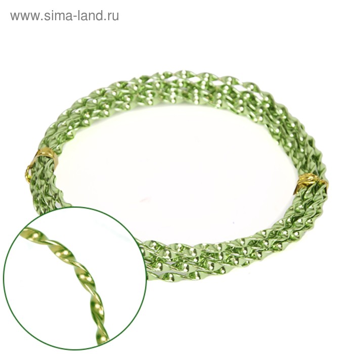 Проволока декоративная «Спираль» 2 мм х 2 м, 15 г, зелёная
