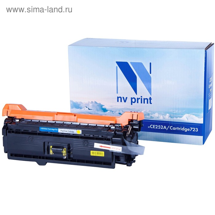 Картридж NV PRINT NV-CE252A/NV-723 Yellow для HP CP3525 и Canon LBP7750Cdn (7000k), желтый картридж hp 504a ce252a для cm3530 cp3525 7000k желтый