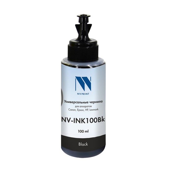 Чернила NV-INK100 универсальн., на водной основе, для Сanon/Epson/НР/Lexmark, 100ml, Black