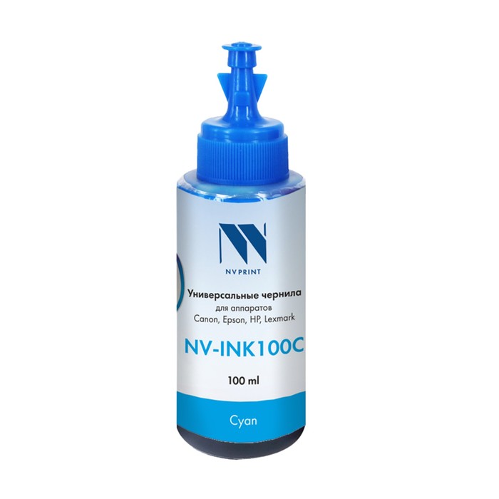 Чернила NV-INK100 универсальн., на водной основе, для Сanon/Epson/НР/Lexmark, 100ml, Cyan