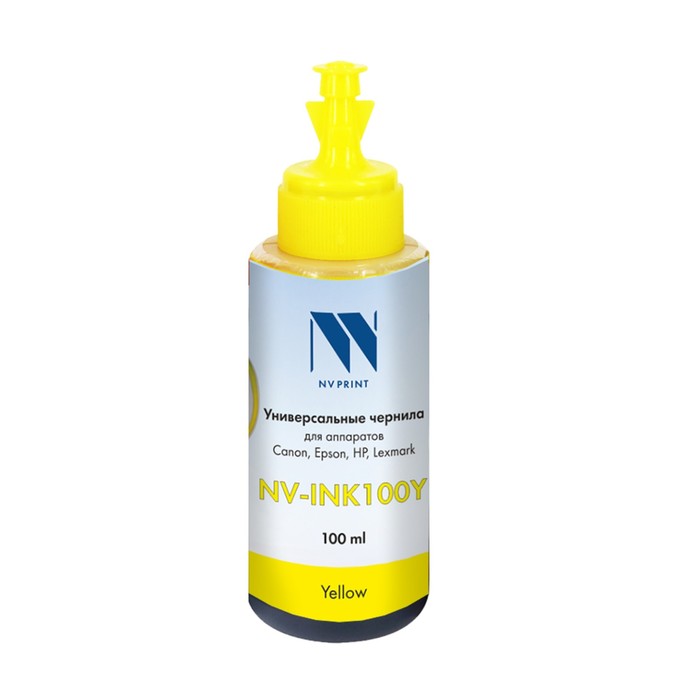 Чернила NV-INK100, универсальн., на водной основе, для Сanon/Epson/НР/Lexmark, 100ml, Yellow   40624
