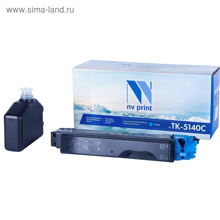 Картридж NVP NV-TK-5140, для Kyocera ECOSYS, 5000k, совместимый, голубой картридж nvp nv tk 5240 для kyocera ecosys 3000k совместимый жёлтый