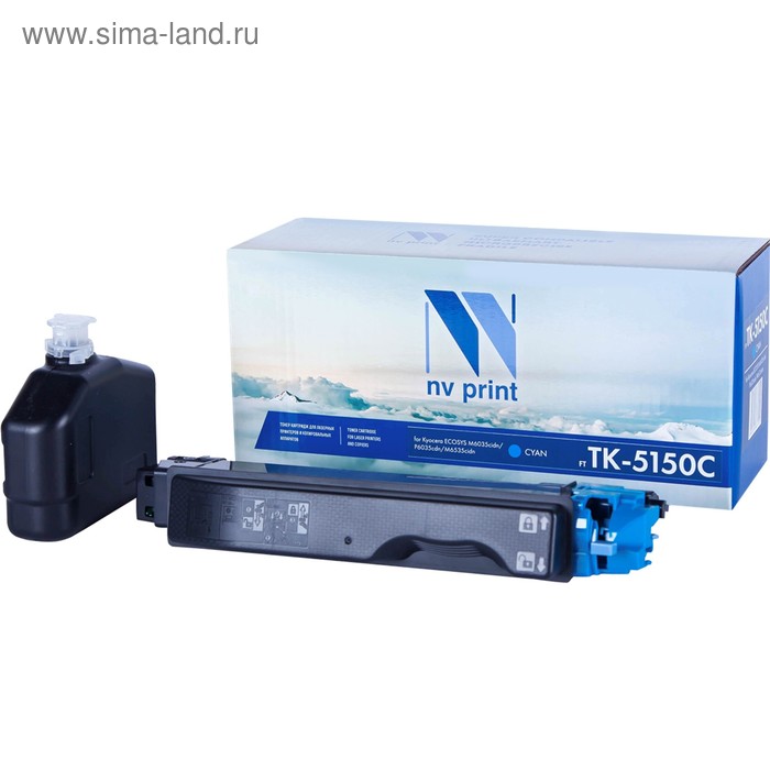 Картридж NVP NV-TK-5150, для Kyocera ECOSYS, 10000k, совместимый, голубой картридж nvp nv tk 5150 для kyocera ecosys 10000k совместимый жёлтый