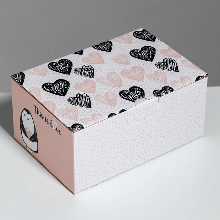 Коробка‒пенал, упаковка подарочная, «This is love», 22 х 15 х 10 см