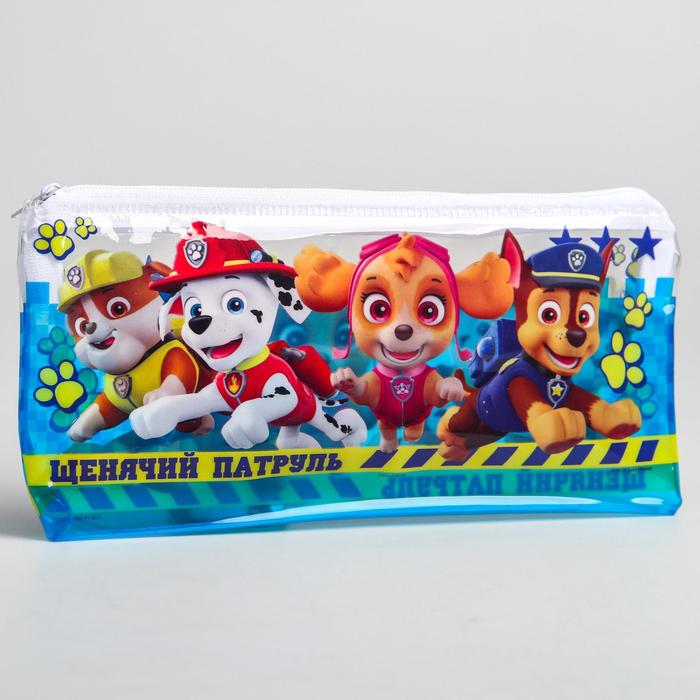 фото Пенал мягкий, 1 отделение, 95х205 мм, пвх, щенячий патруль paw patrol