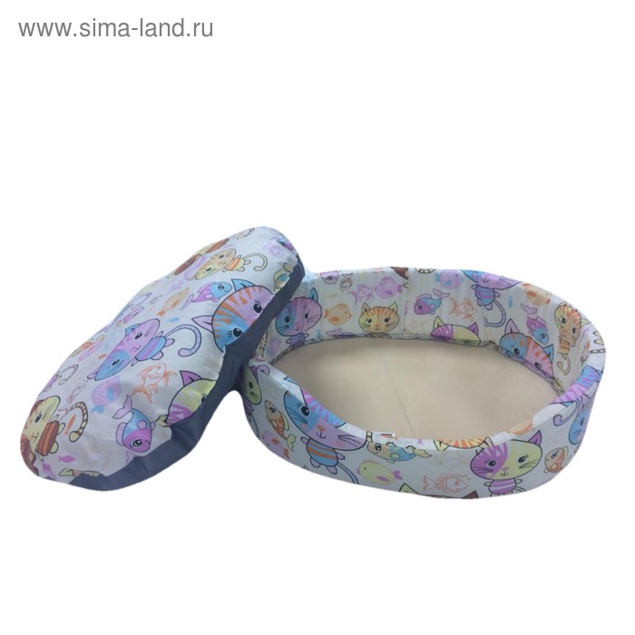 

Лежанка овальная "Коты", 46 х 37 х 16 см, микс расцветок