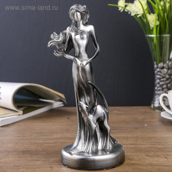 

Сувенир полистоун "Девушка с кошечкой" 24,5х10х10 см