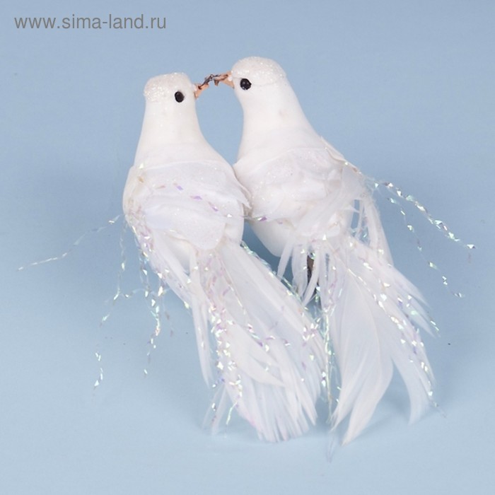 Свадебные голубки на прищепке «Совет да любовь», 16 см, набор 12 пар