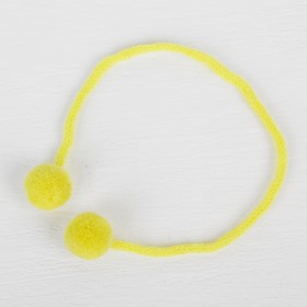 Декоративный элемент на верёвочке 2 шарика, d= 1,5 см, набор 6 шт., цвет жёлтый Ош