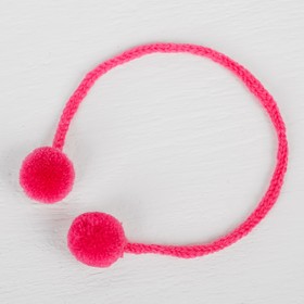 Декоративный элемент на верёвочке 2 шарика, d= 1,5 см, набор 6 шт., цвет розовый Ош