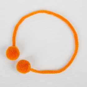 Декоративный элемент на верёвочке 2 шарика, d= 1,5 см, набор 6 шт., цвет оранжевый Ош