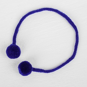 Декоративный элемент на верёвочке 2 шарика, d= 1,5 см, набор 6 шт., цвет синий Ош
