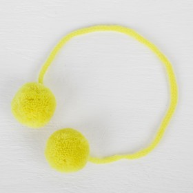 Декоративный элемент на верёвочке 2 шарика, d= 3 см, набор 4 шт., цвет жёлтый Ош