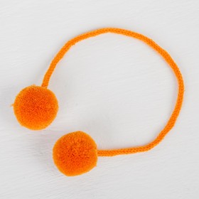 Декоративный элемент на верёвочке 2 шарика, d= 3 см, набор 4 шт., цвет оранжевый Ош