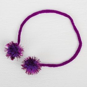 Декоративный элемент на верёвочке 2 шарика с блеском, d= 2 см, набор 8 шт., цвет фиолетовый Ош