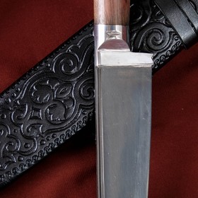 

Нож Пчак Шархон - орех, сухма, пуговица, гарда олово У8 (13-14 см)