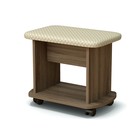 Банкетка Рондо 520х334х465 ясень шимо темный/жаккард ромб белый