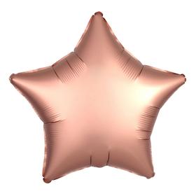 Шар фольгированный 10' «Звезда» с клапаном, матовый, цвет розовое золото Ош