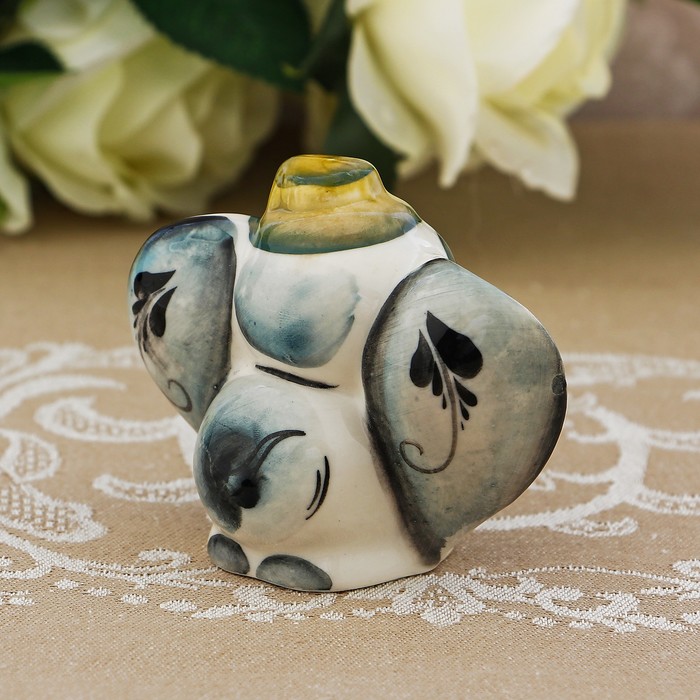 Сувенир «Слон в шляпе», средний, цвет, гжель