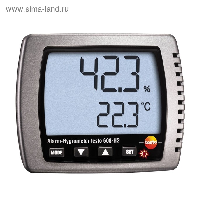 Термогигрометр Testo 608-H2, с функцией сигнализации, от -10 до +70 °С, ±0.5 °C, 2-98 % ОВ