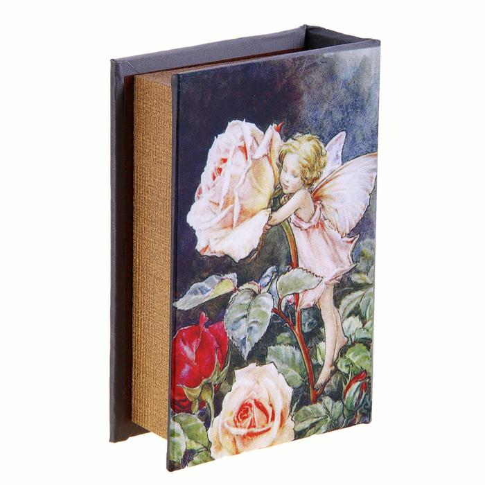 Шкатулка-книга "Голландские розы" обтянута шёлком