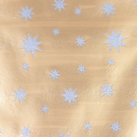 

Бумага упаковочная, фольгированная "Серебряные звезды", с блёстками, золотая, 0,7 x 5 м