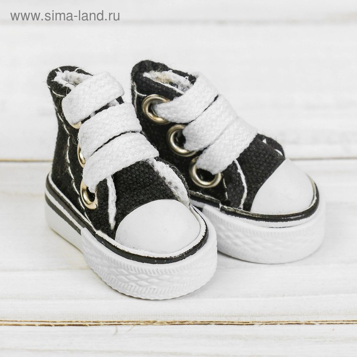 

Кеды для кукол, длина подошвы 3,8 см, цвет чёрный