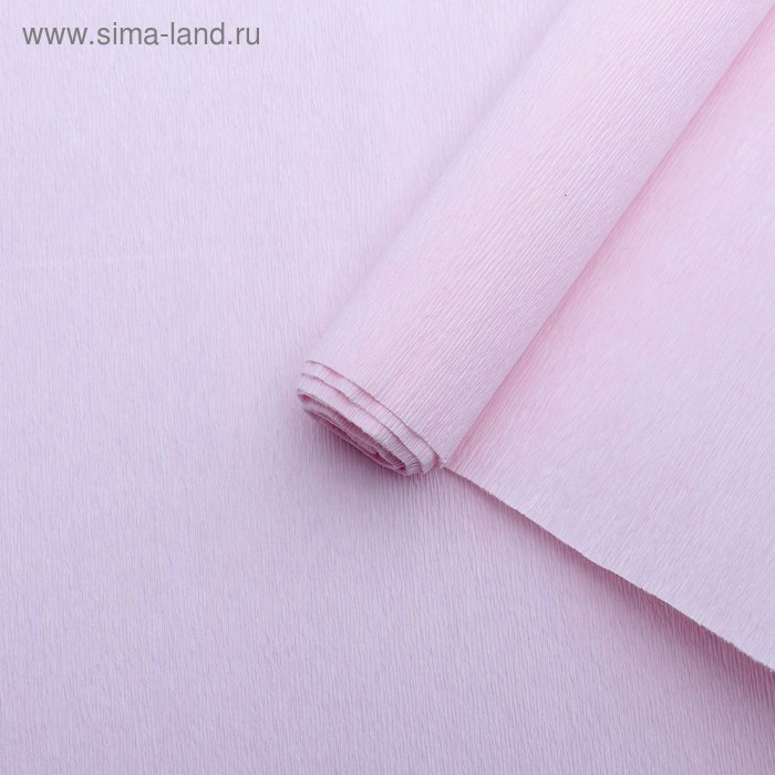Бумага гофрированная бело-розовая, 0,5 х 2,5 м