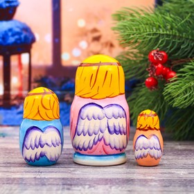 

Матрёшка 3-х кукольная «Ангел рождественский», 11 см