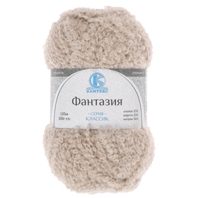 

Пряжа "Фантазия" 33% шерсть, 33% хлопок, 34% нитрон 130м/100гр (188 топл. Молоко)