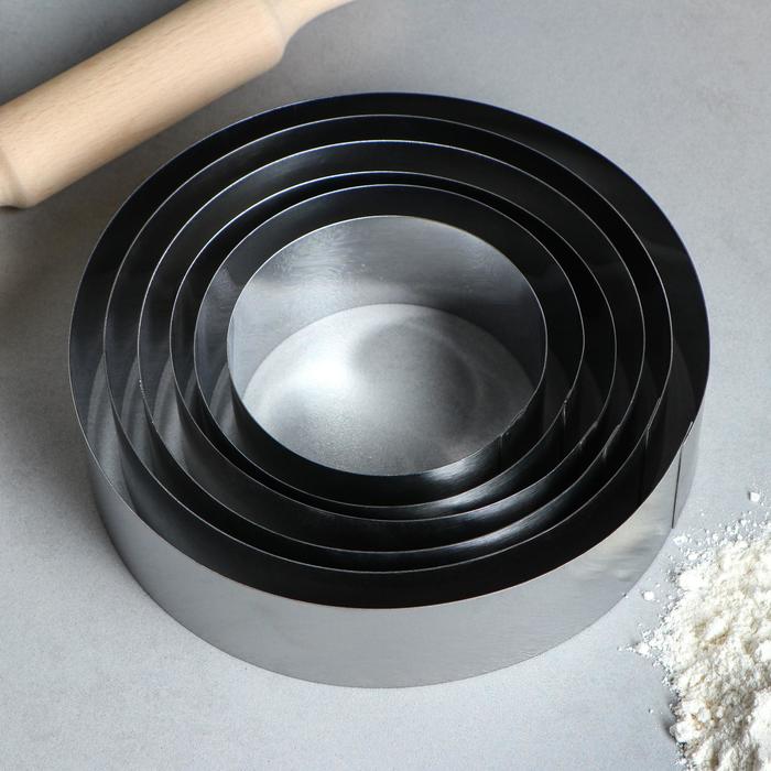 фото Набор форм для выпечки и выкладки "круг", d-20, h-5 см, 6 шт. tas-prom