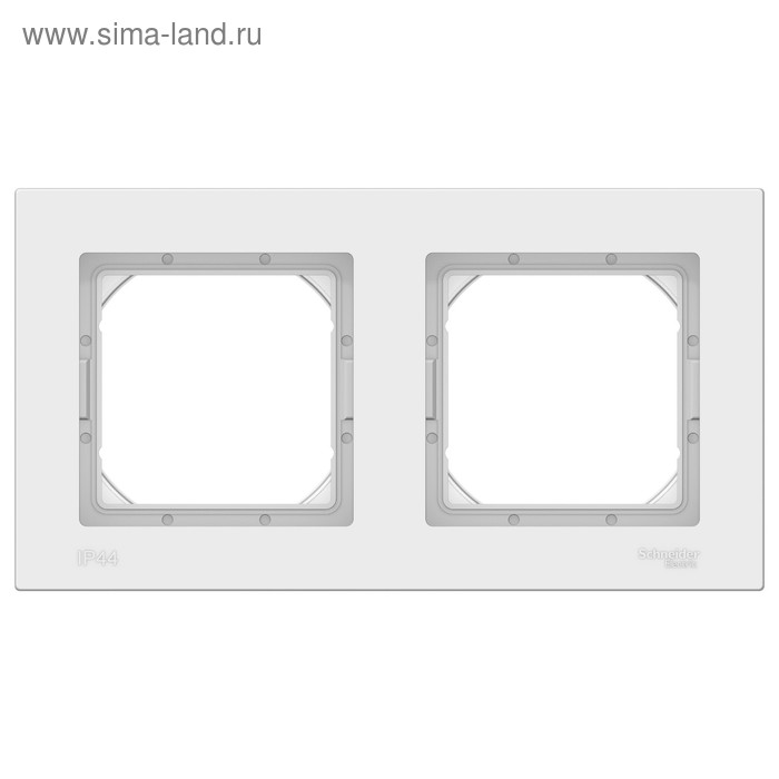 Рамка SE AtlasDesign Aqua, 2 поста, IP44, белая, ATN440102