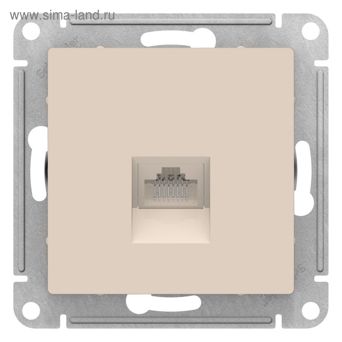 

Розетка компьютерная SE ATLASDESIGN, RJ45, встраиваемая, IP20, бежевая, ATN000283