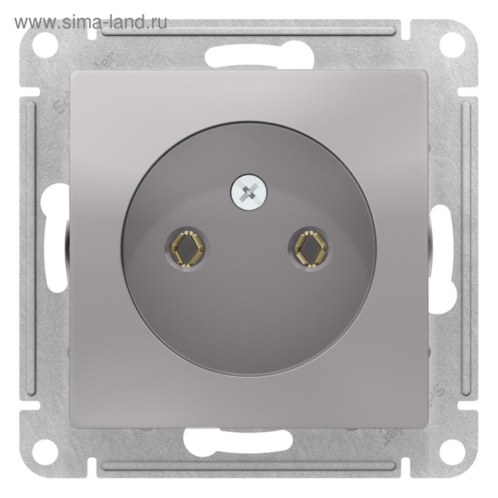 

Розетка SE ATLASDESIGN, 16 А,без з/к, механизм, цвет алюминий