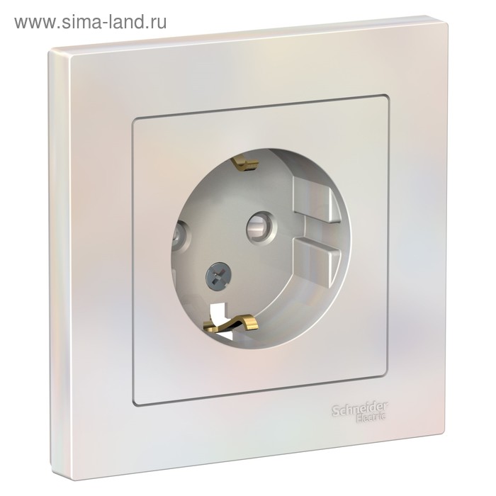 

Розетка SE ATLASDESIGN, 16 А, со шторками, в сборе, с з/к, цвет жемчуг